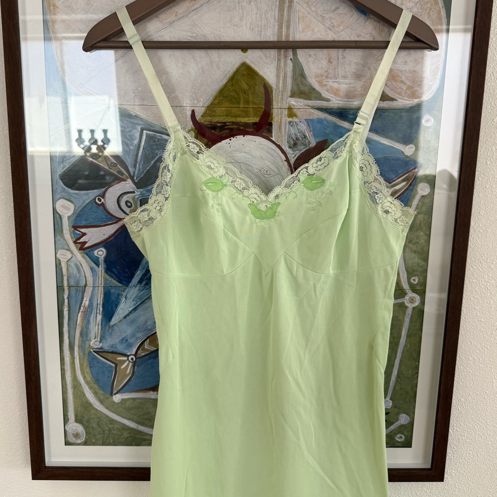 DARLING Vintage 50s Mint Green Slip Dress
